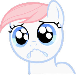 Size: 1291x1280 | Tagged: safe, artist:leapingriver, derpibooru exclusive, nurse redheart, about to cry, big eyes, blank flank, cute, female, filly, filly nurse redheart, foal, looking at you, sad, simple background, solo, transparent background, vector, younger