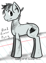 Size: 669x925 | Tagged: safe, artist:nerdy-ariel, derpibooru import, 30 minute art challenge, eraser, ponified