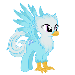 Size: 1001x1004 | Tagged: safe, artist:tomboytechnology, oc, oc only, oc:aqua breeze, classical hippogriff, hippogriff, simple background, smiling, solo, spread wings, transparent background, vector