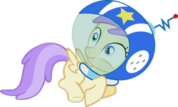 Size: 900x544 | Tagged: safe, alula, pluto, pegasus, pony, luna eclipsed, astronaut, background pony, clothes, costume, filly, foal, helmet, nightmare night, nightmare night costume, scared, scrunchy face, simple background, solo, space helmet, transparent background, vector