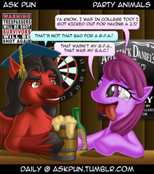 Size: 800x900 | Tagged: safe, berry punch, berryshine, oc, alcohol, ask pun, comic, joke, rockin roolo, tumblr