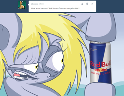 Size: 991x766 | Tagged: safe, artist:extradan, oc, oc:jerky hooves, energy drink, red bull