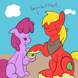 Size: 943x941 | Tagged: safe, artist:phillnana, berry punch, berryshine, big macintosh, earth pony, pony, male, stallion