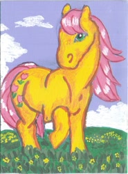 Size: 519x703 | Tagged: safe, artist:spiritedlittlepony, derpibooru import, posey, g1, traditional art