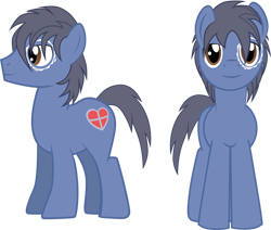 Size: 1000x848 | Tagged: safe, artist:mlp-silver-quill, oc, oc only, oc:clutterstep, earth pony, pony, birthmark, blue, heart, male, stallion