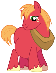 Size: 661x858 | Tagged: safe, big macintosh, earth pony, pony, male, male pregnancy, pregnant, pregnant edit, show accurate, smiling, solo, stallion