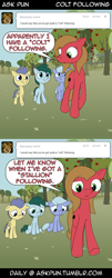 Size: 600x1486 | Tagged: safe, artist:jrrhack, artist:loceri, oc, oc only, ask pun, colt, comic, joke, male, tumblr