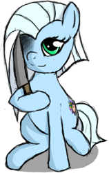 Size: 296x468 | Tagged: safe, oc, oc only, oc:tracy cage, /mlp/, 4chan, knife, simple background, solo, transparent background