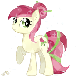 Size: 900x900 | Tagged: safe, artist:happyksu, roseluck, crystal pony, earth pony, pony, crystallized, female, hair up, hairpin, mare, simple background, solo, tail wrap, transparent background, vector