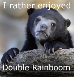 Size: 460x480 | Tagged: safe, barely pony related, confession bear, double rainboom, meme, text