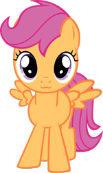 Size: 1024x1708 | Tagged: safe, artist:ratchethun, scootaloo, :3, cute, cutealoo, looking at you, simple background, solo, spread wings, transparent background, vector