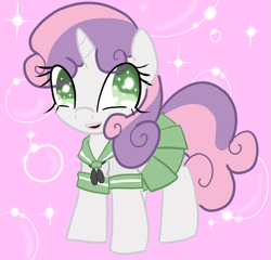 Size: 1147x1100 | Tagged: safe, artist:acharmingpony, sweetie belle, pony, clothes, schoolgirl, skirt, solo