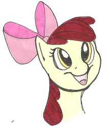 Size: 466x540 | Tagged: safe, artist:fuzzygermans, apple bloom, earth pony, pony, female, filly, simple background, solo, white background