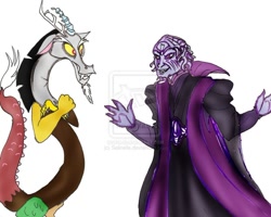Size: 1024x819 | Tagged: safe, artist:selinelle, discord, crossover, dat chaos, ivan ooze, power rangers, watermark