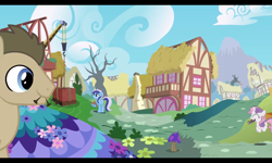 Size: 1280x768 | Tagged: safe, doctor whooves, minuette, sweetie belle, clipboard, double rainboom