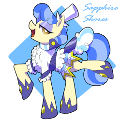 Size: 500x500 | Tagged: safe, artist:30clock, sapphire shores, pixiv, simple background, solo, white background