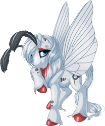 Size: 956x1151 | Tagged: safe, artist:kittehkatbar, oc, oc only, moth, mothpony, original species, simple background, transparent background, unshorn fetlocks