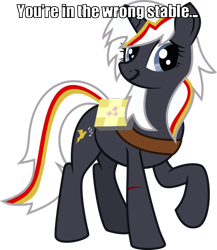 Size: 608x700 | Tagged: safe, edit, oc, oc only, oc:velvet remedy, pony, unicorn, fallout equestria, blood, fanfic, fanfic art, female, fluttershy medical saddlebag, horn, mare, medical saddlebag, saddle bag, simple background, smiling, solo, text, transparent background, twiface, wrong neighborhood