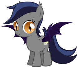 Size: 3600x3096 | Tagged: safe, artist:zee66, derpibooru import, oc, oc only, oc:echo, bat pony, pony, cute, filly, foal, looking at you, simple background, solo, transparent background, vector