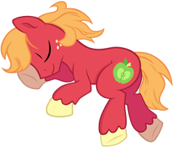 Size: 3000x2557 | Tagged: safe, artist:kp-shadowsquirrel, artist:scourge707, derpibooru import, big macintosh, earth pony, pony, cute, male, simple background, sleeping, solo, stallion, transparent background, vector