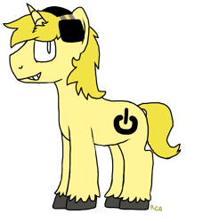 Size: 1122x1232 | Tagged: safe, artist:rainbow-gear-brooks, pewdiepie, ponified, simple background, transparent background