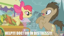 Size: 1280x720 | Tagged: safe, apple bloom, doctor whooves, doctor in distress, doctor who, lyrics