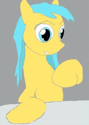 Size: 754x1059 | Tagged: safe, artist:alecthehologram, derpibooru import, sunshower raindrops, pegasus, pony, female, mare, solo, yellow coat