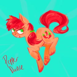 Size: 1280x1278 | Tagged: safe, artist:egriz, derpibooru import, pepperdance, earth pony, pony, simple background, solo