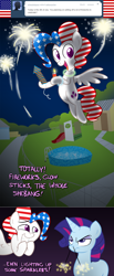 Size: 800x1944 | Tagged: safe, artist:willdrawforfood1, derpibooru import, sparkler (g1), surprise, g1, 4th of july, american independence day, ask, ask surprise, bad pun, fireworks, g1 to g4, generation leap, glowstick, independence day, pun, sparkler (firework), tumblr