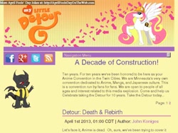 Size: 640x480 | Tagged: safe, pegasus, pony, anime detour, april fools joke, duo, text, website