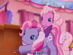 Size: 1024x768 | Tagged: safe, derpibooru import, screencap, pinkie pie (g3), starsong, pony, g3, animation error, starsong and the magic dance shoes, windows media player