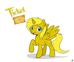 Size: 2400x2000 | Tagged: safe, artist:datahmedz, derpibooru import, oc, oc only, oc:ticket, alicorn, pony, alicorn oc, solo