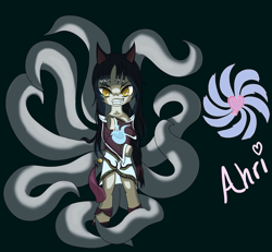 Size: 2000x1848 | Tagged: safe, artist:fethur, derpibooru import, ahri, league of legends, ponified, solo