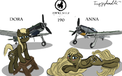 Size: 1440x900 | Tagged: safe, artist:fuzzyhead12, derpibooru import, oc, oc only, fw 190, luftwaffe, pinup, plane