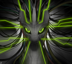 Size: 1800x1600 | Tagged: safe, artist:cymek, derpibooru import, ponified, shodan, solo, system shock, system shock 2, virtual pony