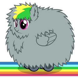 Size: 3000x3006 | Tagged: safe, artist:masem, derpibooru import, oc, oc only, oc:fluffle puff, oc:wheely bopper, original species, fusion, high res, pink fluffy unicorns dancing on rainbows, simple background, solo, transparent background, vector, wheelpone