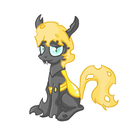 Size: 727x749 | Tagged: safe, artist:evetssteve, derpibooru import, oc, oc only, oc:golden brisk, changeling, colt, male, simple background, solo, transparent background, trap, vector, yellow changeling