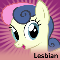 Size: 250x250 | Tagged: safe, bon bon, sweetie drops, female, lesbian, solo, spoilered image joke