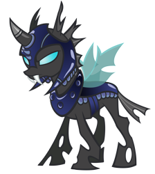 Size: 1515x1694 | Tagged: safe, artist:durpy, changeling, armor, changeling officer, horn cap, simple background, solo, transparent background, vector