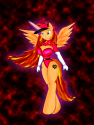 Size: 2448x3264 | Tagged: safe, artist:odiz, derpibooru import, oc, oc only, anthro, /mlp/, anthro oc, offspring, parent:m. bison, parent:princess celestia, solo, street fighter