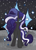 Size: 2308x3199 | Tagged: safe, artist:inkrose98, derpibooru import, nightmare rarity, pony, unicorn, antagonist, moon, night, nightmare forces, solo, standing, stars