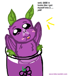 Size: 622x684 | Tagged: safe, artist:sexxi-bbz, fruit bat, 30 minute art challenge, jam, pun