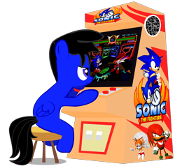 Size: 3440x3272 | Tagged: safe, artist:bigdream64, derpibooru import, oc, oc only, arcade, arcade cabinet, arcade game, crossover, fang the sniper, knuckles the echidna, miles "tails" prower, playing, sega, simple background, sitting, sonic the fighters, sonic the hedgehog, sonic the hedgehog (series), stool, transparent background, vector