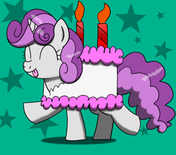 Size: 1600x1408 | Tagged: safe, artist:haxorus31, sweetie belle, ask silly belle, cake, costume, silly belle