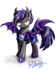 Size: 1500x2000 | Tagged: safe, artist:judymurphy, derpibooru import, oc, oc only, oc:midnight blossom, bat pony, pony, female, night guard, solo