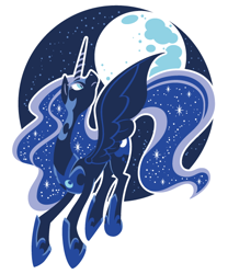 Size: 500x600 | Tagged: safe, artist:yousukou, derpibooru import, nightmare moon, moon, solo