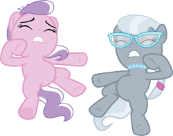Size: 7649x6025 | Tagged: safe, artist:chezne, derpibooru import, diamond tiara, silver spoon, earth pony, pony, .ai available, absurd resolution, duo, duo female, eyes closed, female, filly, glasses, simple background, transparent background, vector