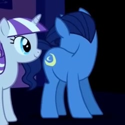 Size: 302x302 | Tagged: safe, derpibooru import, screencap, night light, twilight velvet, the cutie mark chronicles, cropped, duo