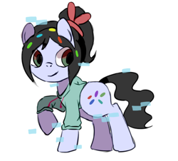 Size: 558x505 | Tagged: safe, artist:scalene-trlangle, derpibooru import, ponified, solo, sugar rush, vanellope von schweetz, wreck-it ralph