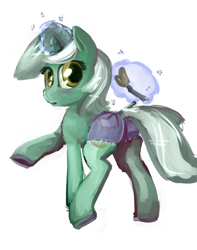 Size: 616x782 | Tagged: artist needed, source needed, safe, derpibooru import, lyra heartstrings, pony, unicorn, clothes, colored, plot, scissors, shorts, solo